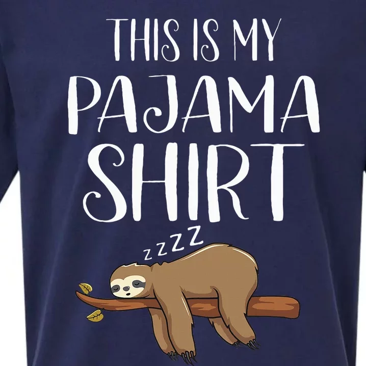 This Is My Pajama Sloth Funny Sleepover Gift Sueded Cloud Jersey T-Shirt