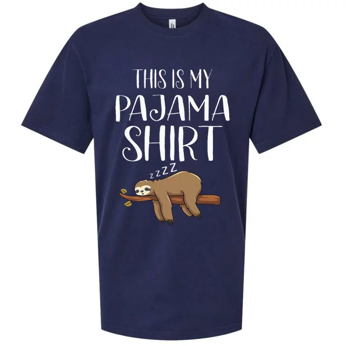 This Is My Pajama Sloth Funny Sleepover Gift Sueded Cloud Jersey T-Shirt