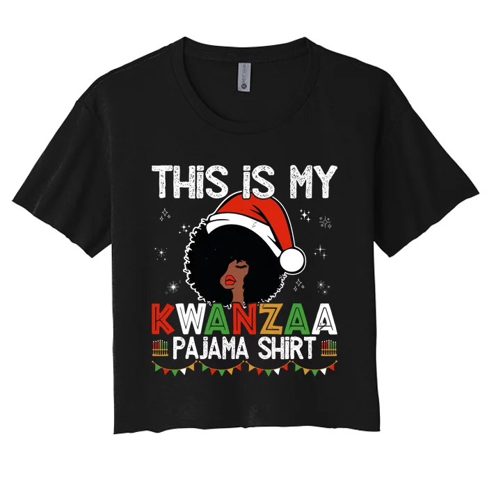 This Is My Kwanzaa Pajama Outfit Melanin African American Women's Crop Top Tee