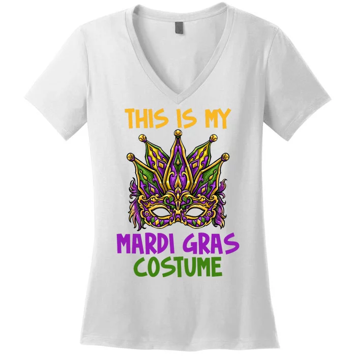 This Is My Mardi Gras Costume Festive Women's V-Neck T-Shirt