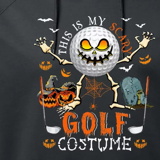 This Is My Scary Golf Costume Halloween Skeleton Lover Performance Fleece Hoodie