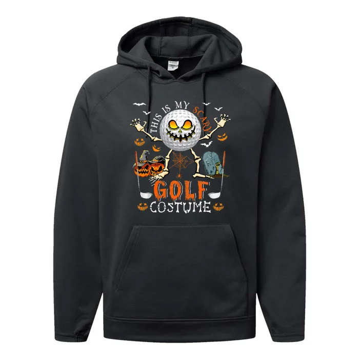 This Is My Scary Golf Costume Halloween Skeleton Lover Performance Fleece Hoodie