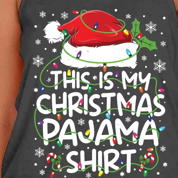 This Is My Christmas Pajamas Women's Knotted Racerback Tank