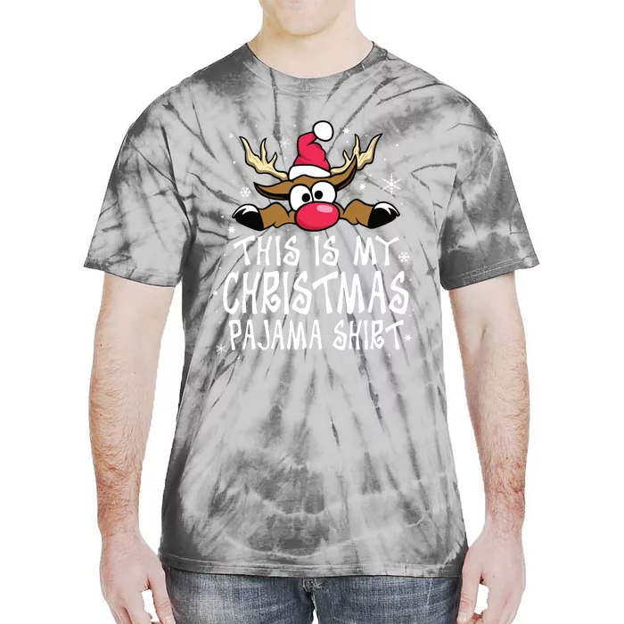 This Is My Christmas Pajama Shirts Funny Christmas Reindeer Tie-Dye T-Shirt