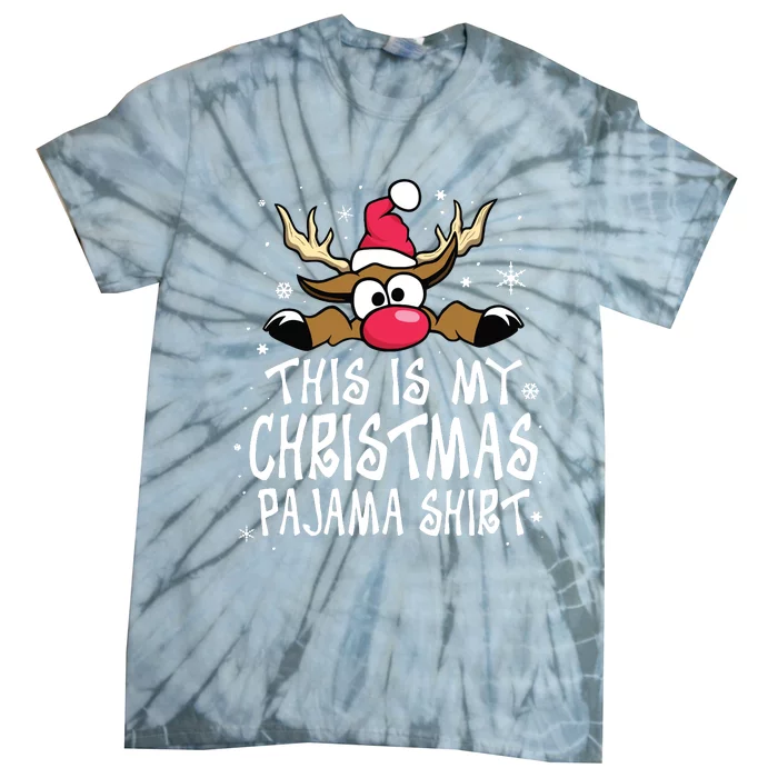 This Is My Christmas Pajama Shirts Funny Christmas Reindeer Tie-Dye T-Shirt