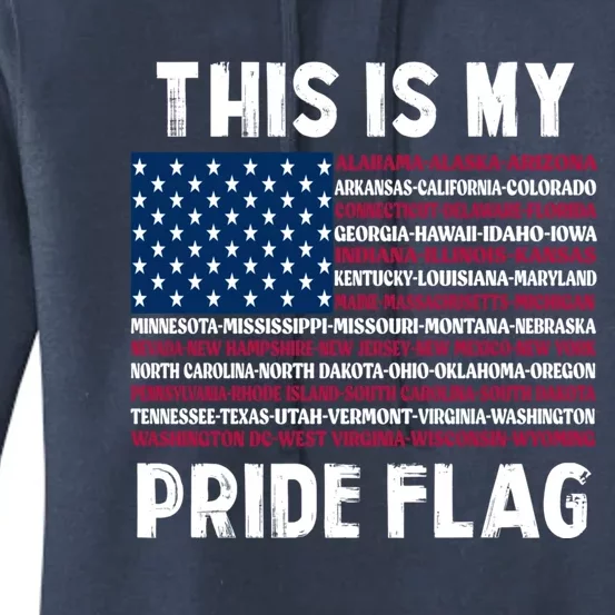 This Is My Pride Flag USA US Flag Women's Pullover Hoodie