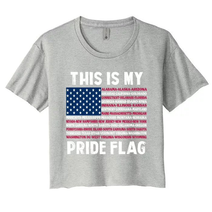 This Is My Pride Flag USA US Flag Women's Crop Top Tee