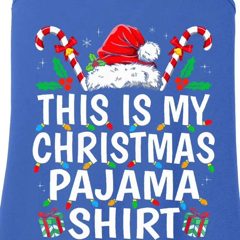 This Is My Christmas Pajama  Funny Xmas PJs Ladies Essential Tank