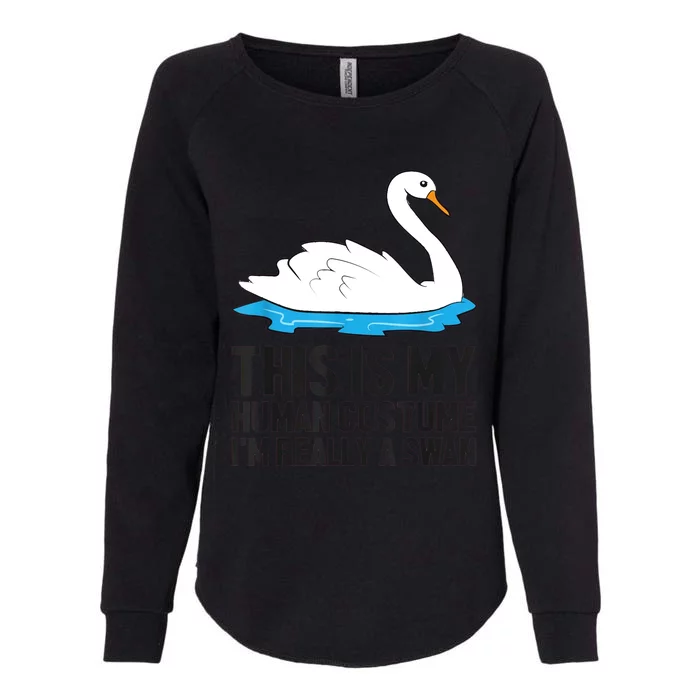 This Is My Human Costume Im Really A Swan Womens California Wash Sweatshirt