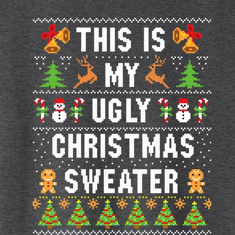 This Is My Ugly Sweater Funny Christmas Short Sleeve Women's Crop Top Tee