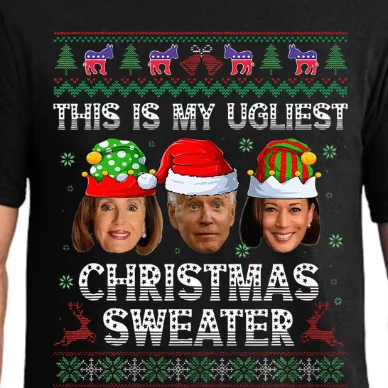 This Is My Ugliest Christmas Anti Biden Ugly Sweater Pajama Set