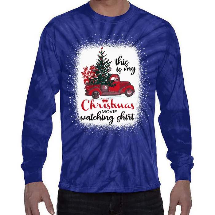 This Is My Christmas Movie Watching Vintage Red Truck Tie-Dye Long Sleeve Shirt