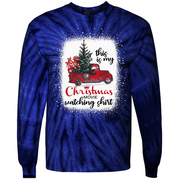 This Is My Christmas Movie Watching Vintage Red Truck Tie-Dye Long Sleeve Shirt