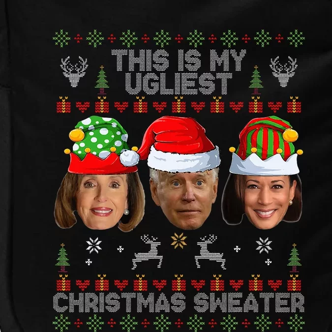 This Is My Ugliest Christmas Sweater Funny Joe Biden Kamala Impact Tech Backpack