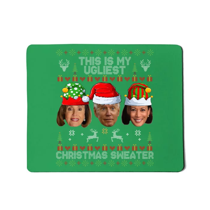 This Is My Ugliest Christmas Sweater Funny Joe Biden Kamala Mousepad