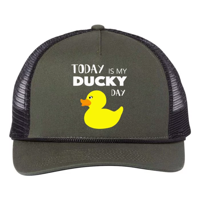 Today Is My Ducky Day I Lucky Day Retro Rope Trucker Hat Cap