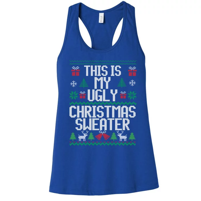 This Is My Ugly Sweater Funny Christmas Gift Women's Racerback Tank