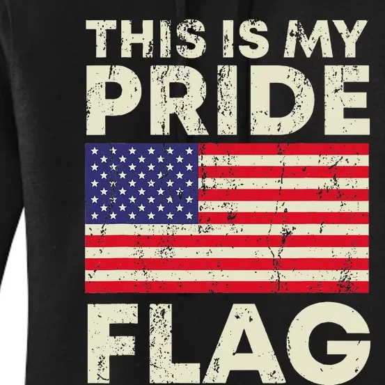 This Is My Pride Flag USA Patriots Gun American Flag Women's Pullover Hoodie