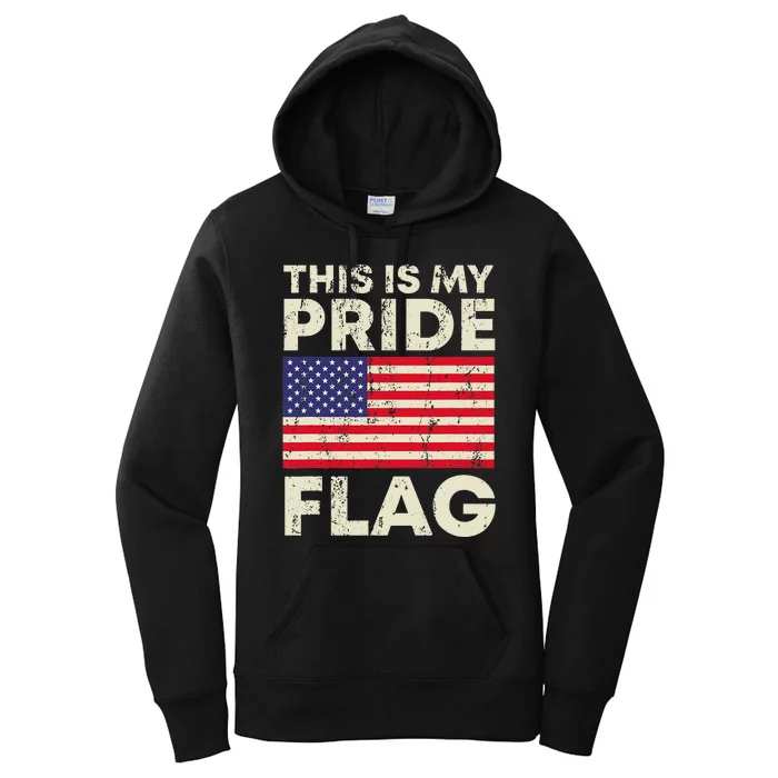 This Is My Pride Flag USA Patriots Gun American Flag Women's Pullover Hoodie