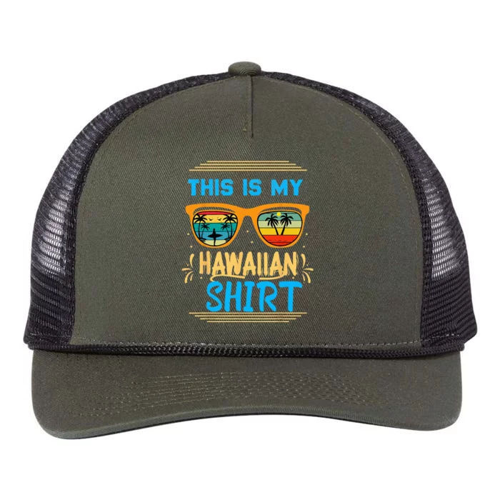 This Is My Hawaiian Tropical Luau Costume Party Hawaii Retro Rope Trucker Hat Cap