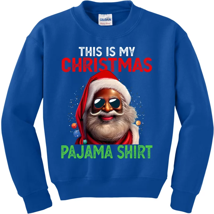 This Is My Christmas Pajama Black Afro African American Cool Gift Kids Sweatshirt