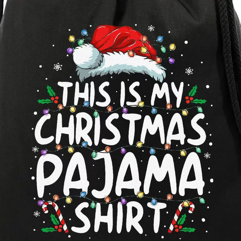 This Is My Christmas Pajama Funny Xmas Pjs Gift Drawstring Bag