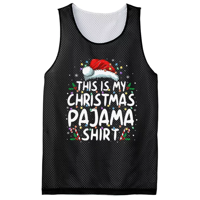 This Is My Christmas Pajama Funny Xmas Pjs Gift Mesh Reversible Basketball Jersey Tank