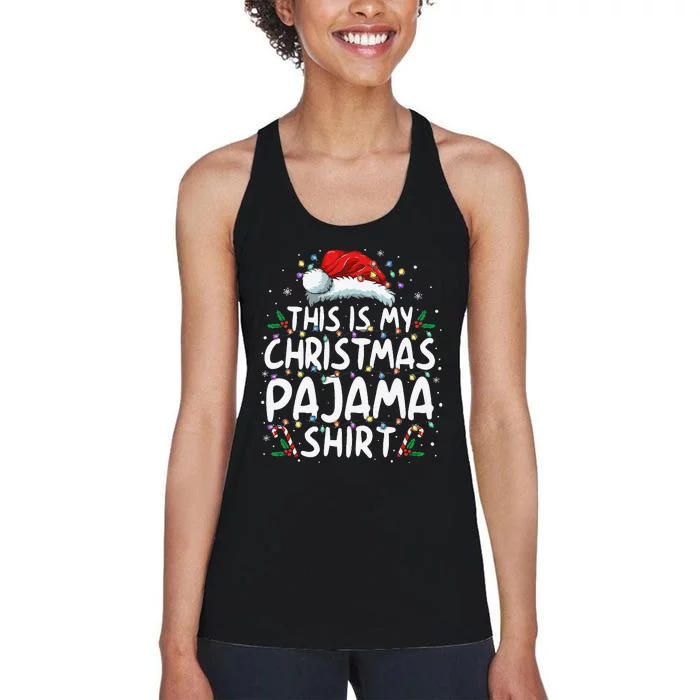 This Is My Christmas Pajama Funny Xmas Pjs Gift Women's Racerback Tank