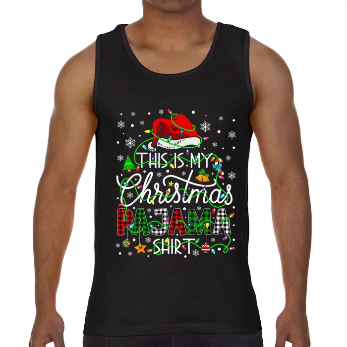 This Is My Christmas Pajama Matching Family Xmas Lights Comfort Colors® Tank Top