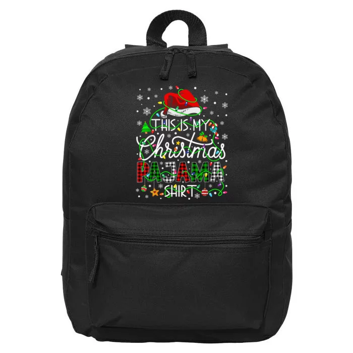 This Is My Christmas Pajama Matching Family Xmas Lights 16 in Basic Backpack