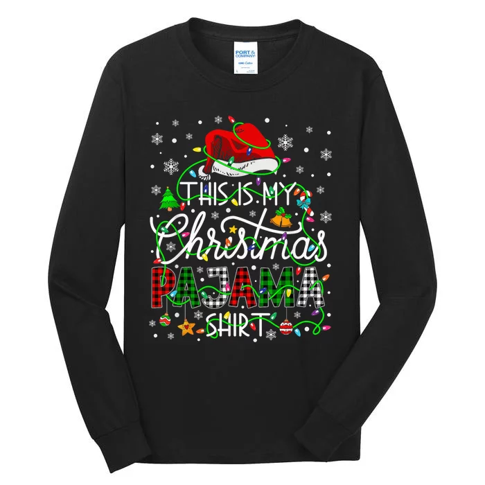 This Is My Christmas Pajama Matching Family Xmas Lights Tall Long Sleeve T-Shirt