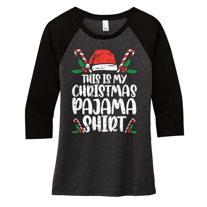 This Is My Christmas Pajama Women's Tri-Blend 3/4-Sleeve Raglan Shirt