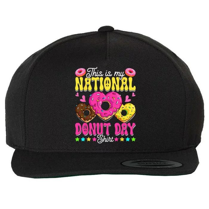 This Is My National Donut Day Funny Son Daughter Wool Snapback Cap