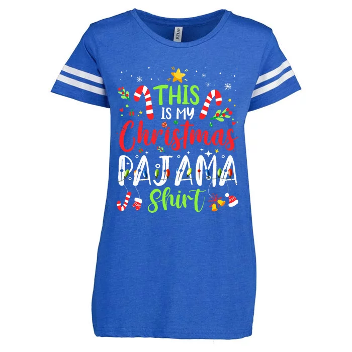 This Is My Christmas Pajama  Matching Family Pajamas Enza Ladies Jersey Football T-Shirt