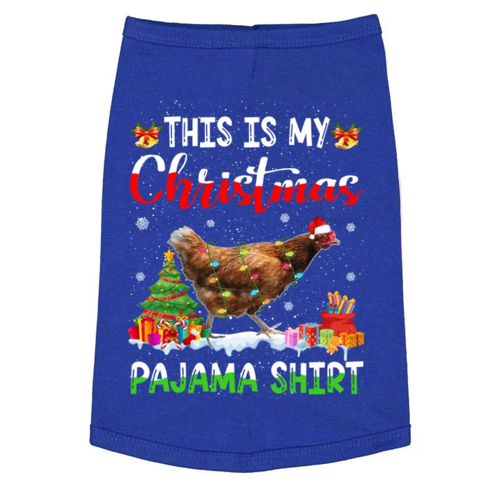 This Is My Christmas Pajama Chicken Lover Xmas Lights Cute Gift Doggie Tank