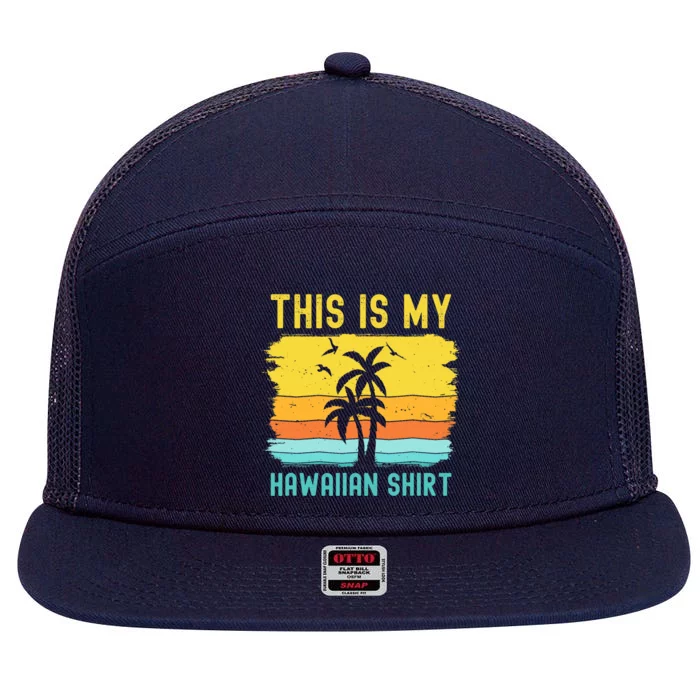 This Is My Hawaiian Palm Tropical Costume Party Hawaii 7 Panel Mesh Trucker Snapback Hat