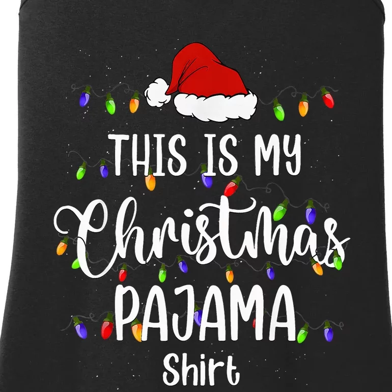 This Is My Christmas Pajama Funny Santa Holiday Ladies Essential Tank