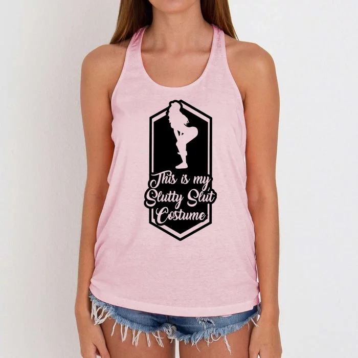 This Is My Slutty Slut Costume Women's Knotted Racerback Tank