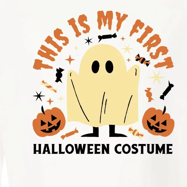 This Is My First Halloween Costume Cute Ghost Cropped Pullover Crew