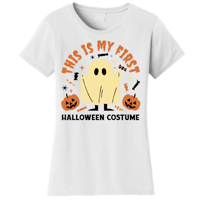 This Is My First Halloween Costume Cute Ghost Women's T-Shirt