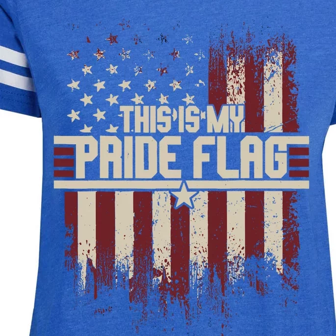 This Is My Pride Flag 4th Of Julys Patriotic Usa Enza Ladies Jersey Football T-Shirt