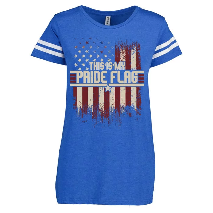 This Is My Pride Flag 4th Of Julys Patriotic Usa Enza Ladies Jersey Football T-Shirt