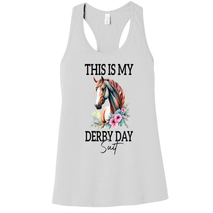 This Is My Derby Day Suit Horse Racing Women's Racerback Tank