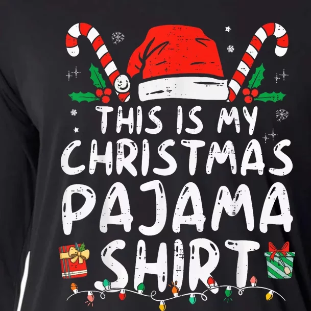 This Is My Christmas Pajama Shirt Funny Xmas PJs  Wo Cooling Performance Long Sleeve Crew