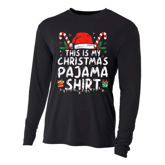 This Is My Christmas Pajama Shirt Funny Xmas PJs  Wo Cooling Performance Long Sleeve Crew