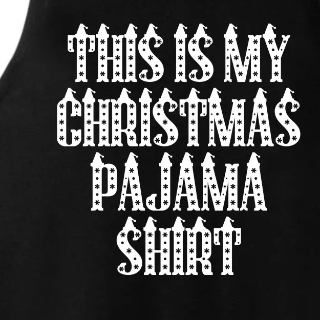 This Is My Christmas Pajama Shirts Santa Hats Ladies Tri-Blend Wicking Tank