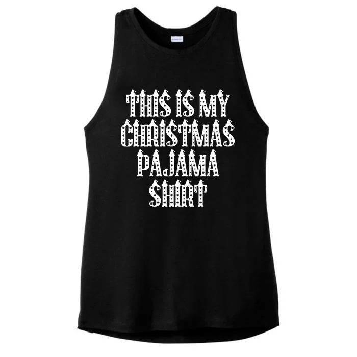 This Is My Christmas Pajama Shirts Santa Hats Ladies Tri-Blend Wicking Tank