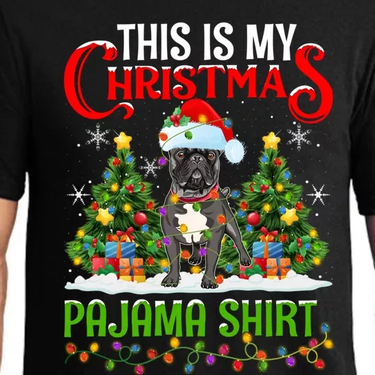 This Is My Christmas Pajamas Lighting French Bulldog Xmas Gift Pajama Set