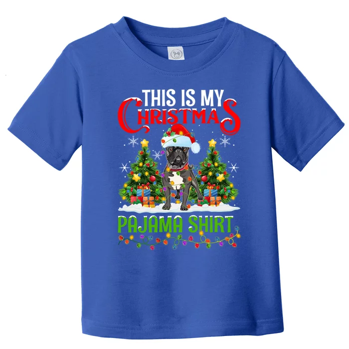 This Is My Christmas Pajamas Lighting French Bulldog Xmas Gift Toddler T-Shirt