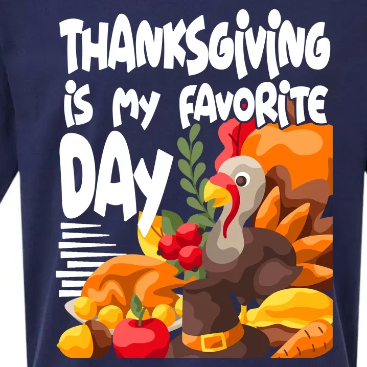 Thanksgiving Is My Favorite Day Turkey Sueded Cloud Jersey T-Shirt